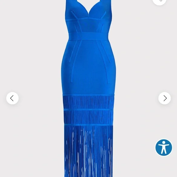 herve leger royal blue dress Herve Leger Bandage Midi Dress main image 0